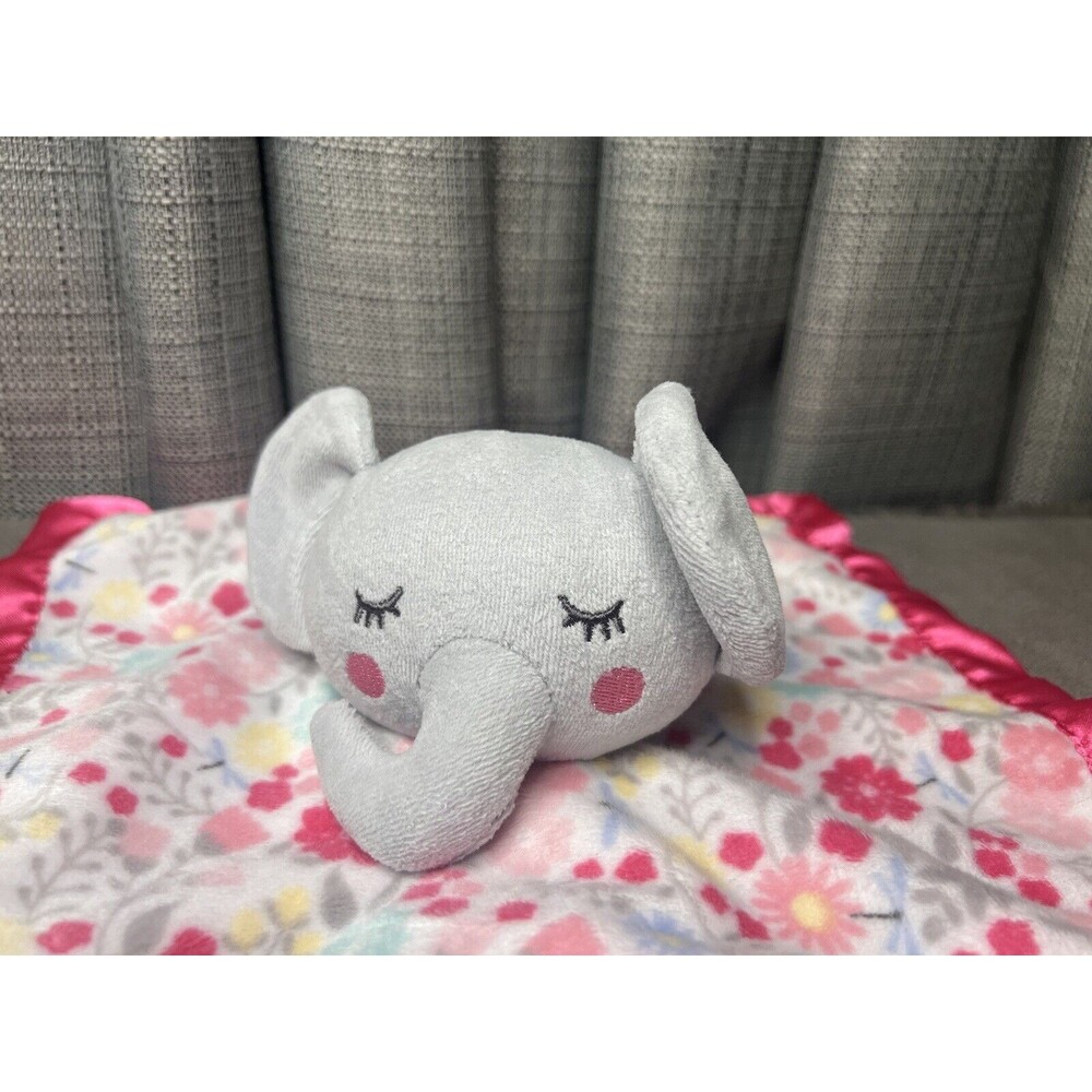 Parents Choice Elephant Lovey Pink Floral Blanket Baby Toy Satin Bottom Walmart